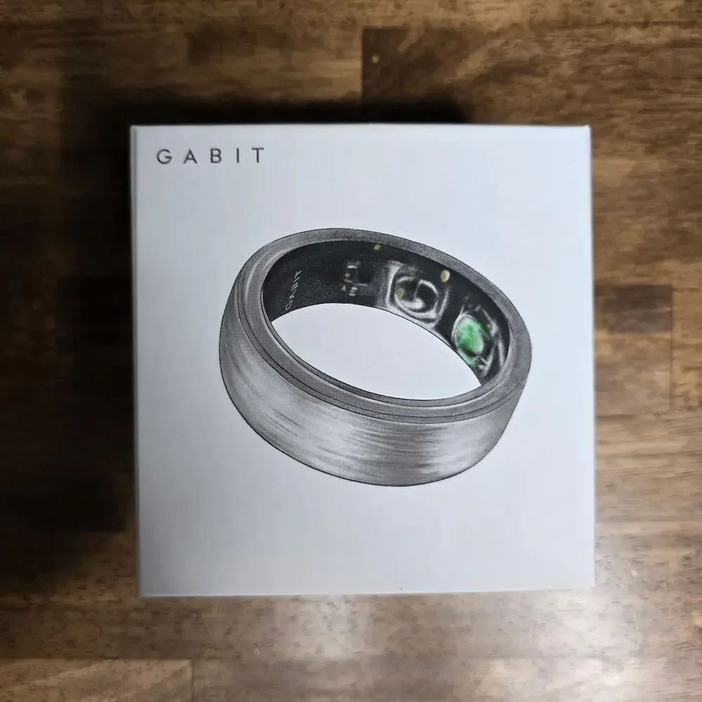 Gabit Smart Ring Wearable Health Tracker Silver Smart Fitness Ring w/Box size14